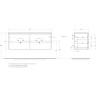 База под раковину подвесная BELBAGNO KRAFT-1400-4C-SO-2-RGB с четырьмя выкатными ящиками для раковины с двумя чашами, Rovere Galifax Bianco, 1400x460x500