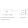 База под раковину подвесная BELBAGNO KRAFT-1000-2C-1A-SO-CG-L с двумя выкатными ящиками и одной распашной дверцей, левосторонняя, Cemento Grigio, 1000x460x500